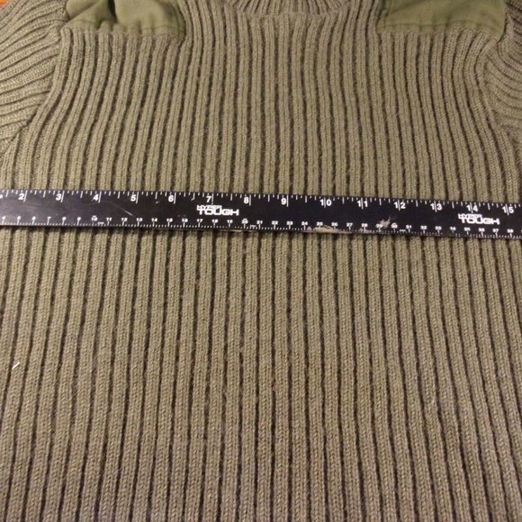 sz40 US MARINE CORPS USMC GREEN KNIT SWEATER SERVICE WOOL OLIVE GREEN SI 718 - Picture 6 of 12